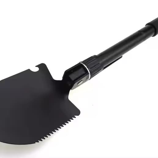 Safebros Small Portable Industrial Grade Multi-Function Folding Snow & Garden Shovel with Squared Blade for Self-Defense and Outdoor Camping Use