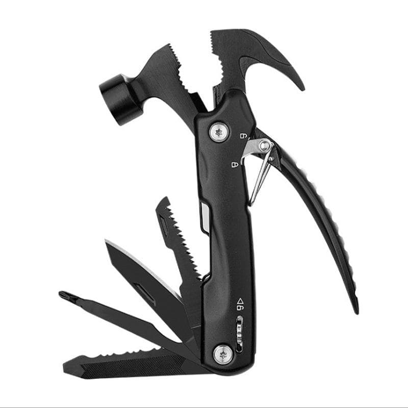 Safebros PF17 Multi-functional Knife Pliers Hammer Folding Portable Aluminum Claw Hammer Multi-Purpose Emergency Tool