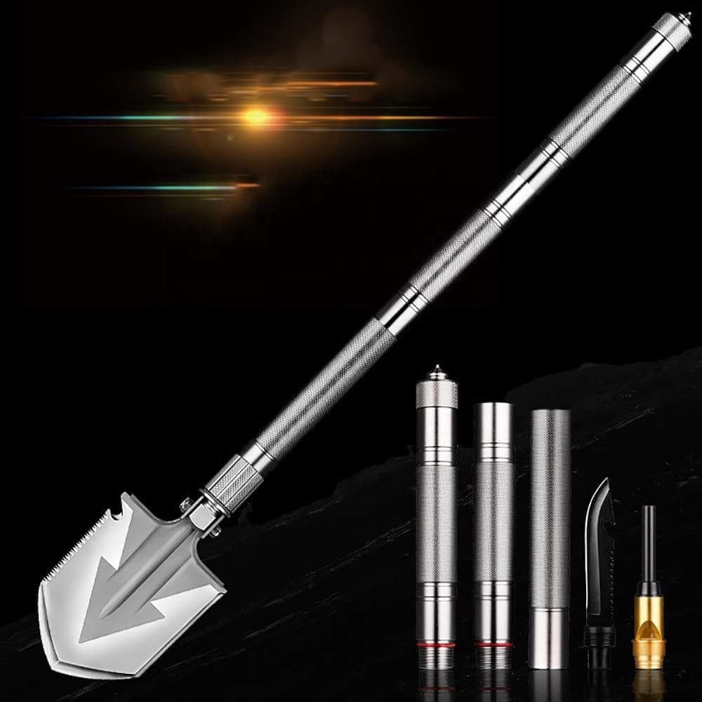 Safebros Folding Shovel Multi-Functional Camping Survival Tool with Carrying Bag for Digging, Trenching, Hiking, Gardening, Emergency, Outdoor Activities