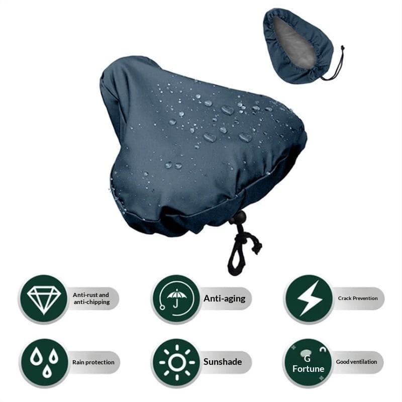 Safebros Waterproof Bicycle Saddle Rain Cover With Drawstring Closure for Mountain Bike and Road Bike Seat Protection Use