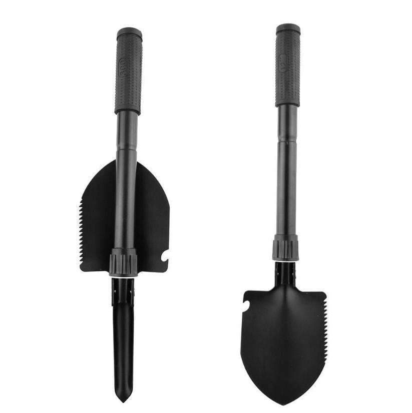 Safebros Small Portable Industrial Grade Multi-Function Folding Snow & Garden Shovel with Squared Blade for Self-Defense and Outdoor Camping Use