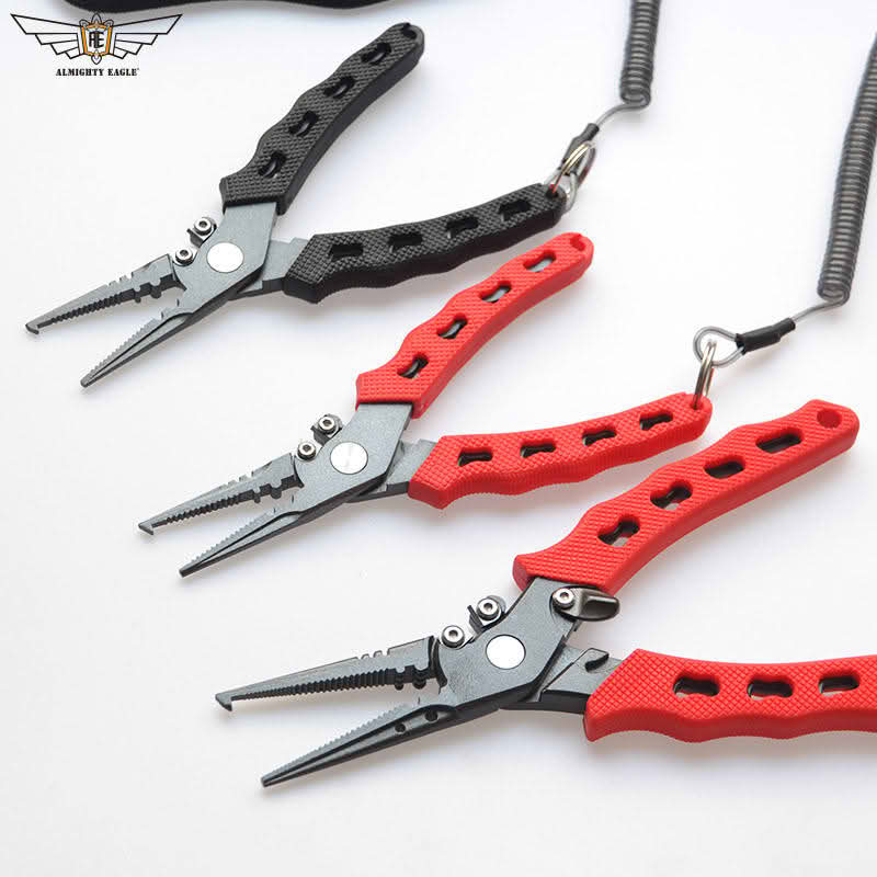 Safebros Tungsten Steel Multi-Tool Line Scissors Fish Pliers Fishing Tackle Braid Cutters 420 Stainless Steel Fishing Tools, Saltwater Resistant Fishing Gear, Tungsten Carbide
