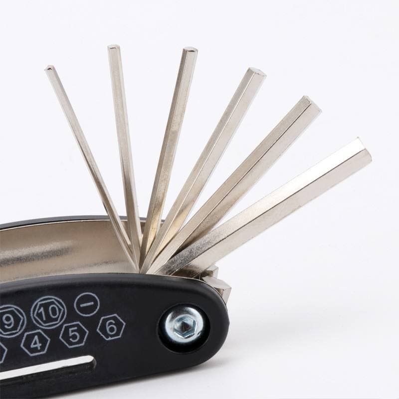 Safebros 16 in 1 Customizable Multifunctional Bike Repair Tool Set Metal Folding Screwdrivers Hex Keys for Mountain Road Bikes