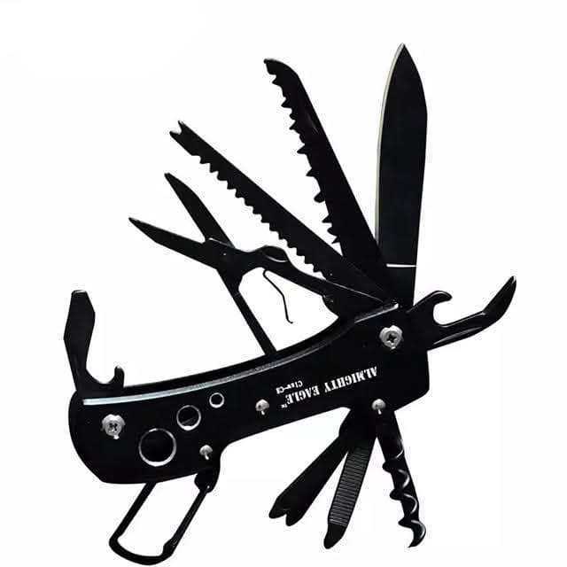 Professional EDC Camping Multi-Tool Knife, 6.5cm Stainless Blade, Multi-functional Tool