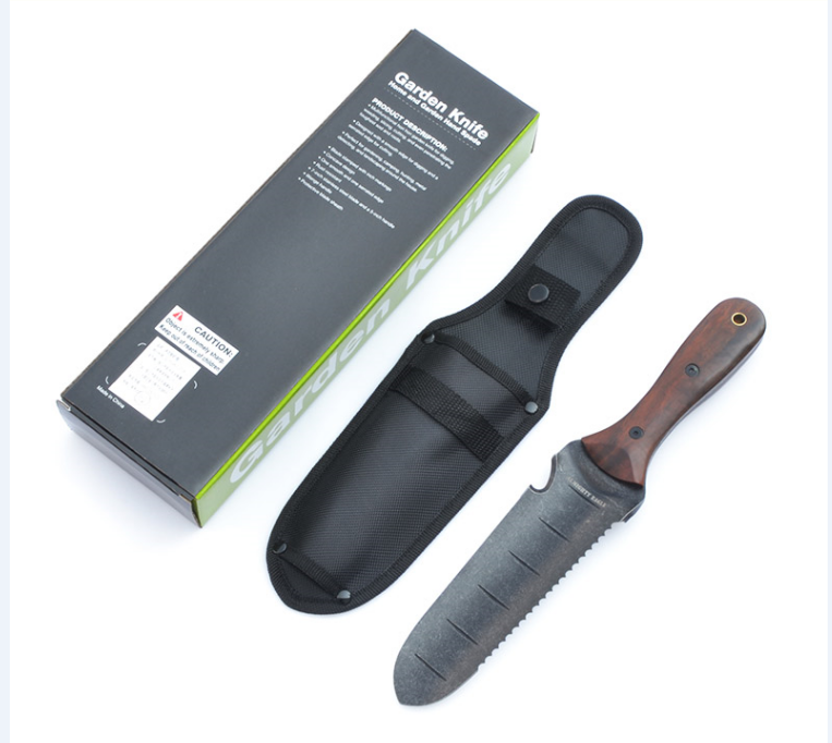 ALMIGHTY EAGLE Outdoor Hand Shovel Knife Stainless Steel Multifunctional Garden Shovel Wooden Handle 12" Size 100-110 Blade Angle Snow