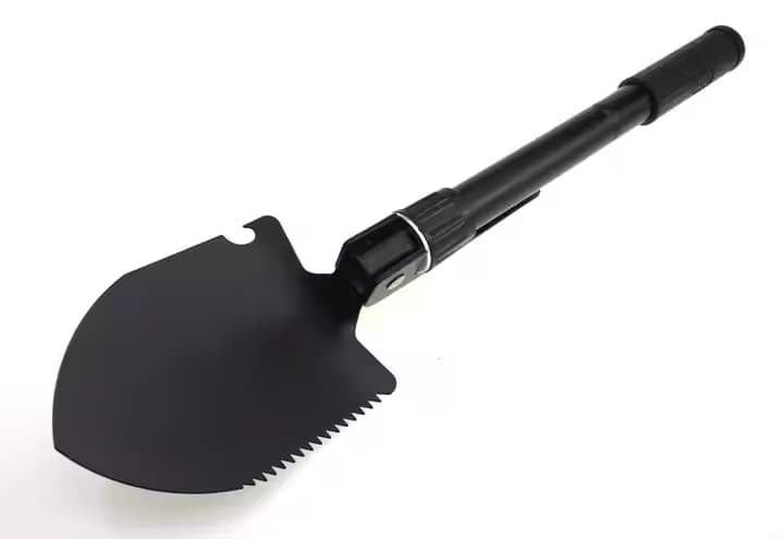 Safebros Small Portable Industrial Grade Multi-Function Folding Snow & Garden Shovel with Squared Blade for Self-Defense and Outdoor Camping Use