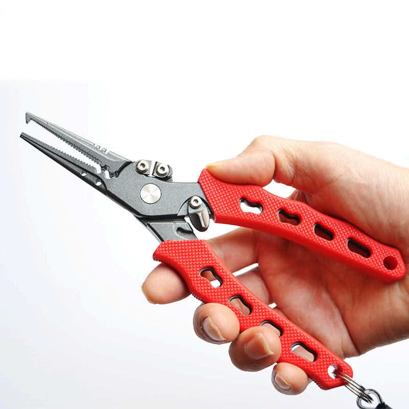 Safebros Tungsten Steel Multi-Tool Line Scissors Fish Pliers Fishing Tackle Braid Cutters 420 Stainless Steel Fishing Tools, Saltwater Resistant Fishing Gear, Tungsten Carbide