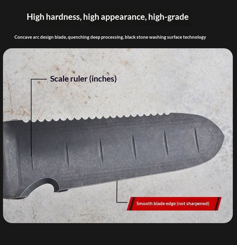 ALMIGHTY EAGLE Outdoor Hand Shovel Knife Stainless Steel Multifunctional Garden Shovel Wooden Handle 12" Size 100-110 Blade Angle Snow
