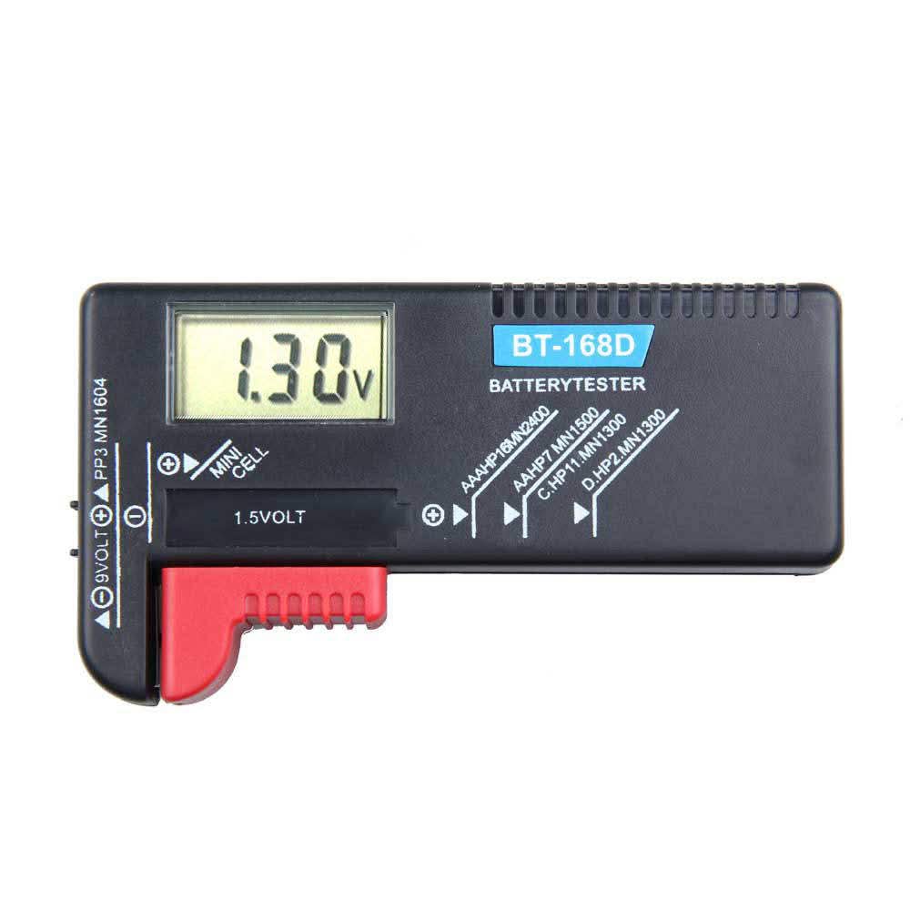 Safebros Digital Battery Tester Volt Checker for AA AAA C D 9V 1.5V Button Cell BT-168D LCD/Analog Display