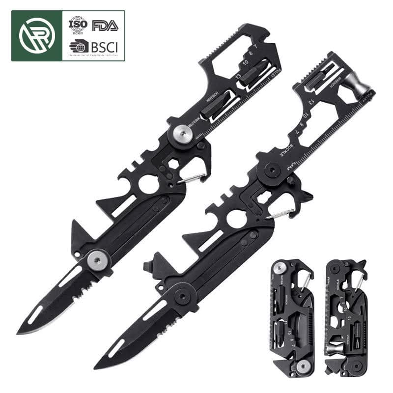 Safebros Pocket Swiss Stainless Steel Multitool Portable Credit Card Tool Survival & Emergencies for Camping Hiking