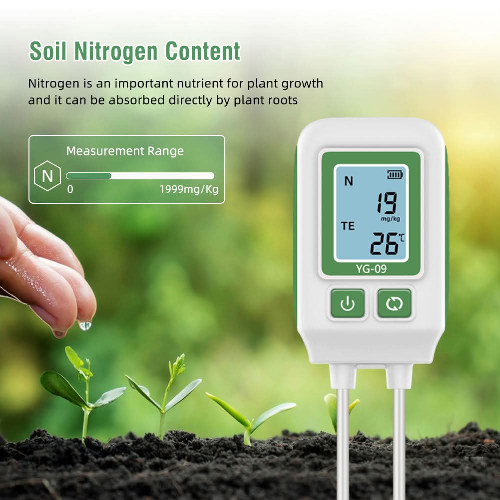 Safebros Digital Soil NPK Tester ~ Nitrogen Phosphorus Potassium Analyzer With LCD Display & Temperature Sensor