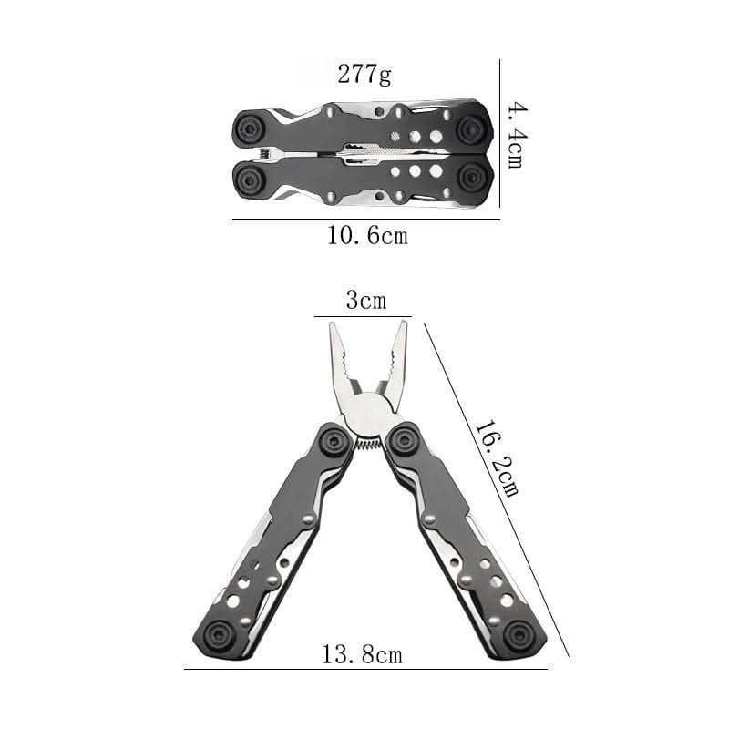 Safebros Multi-Functional 9 in 1 Carbon Steel Metric DIY Tool Kit Pocket Pliers Foldable Wire Cutter Multitool