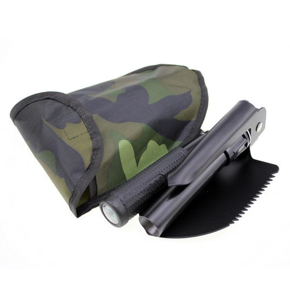 Safebros Small Portable Industrial Grade Multi-Function Folding Snow & Garden Shovel with Squared Blade for Self-Defense and Outdoor Camping Use