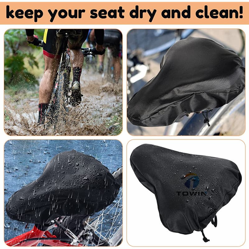Safebros Waterproof Bicycle Saddle Rain Cover With Drawstring Closure for Mountain Bike and Road Bike Seat Protection Use