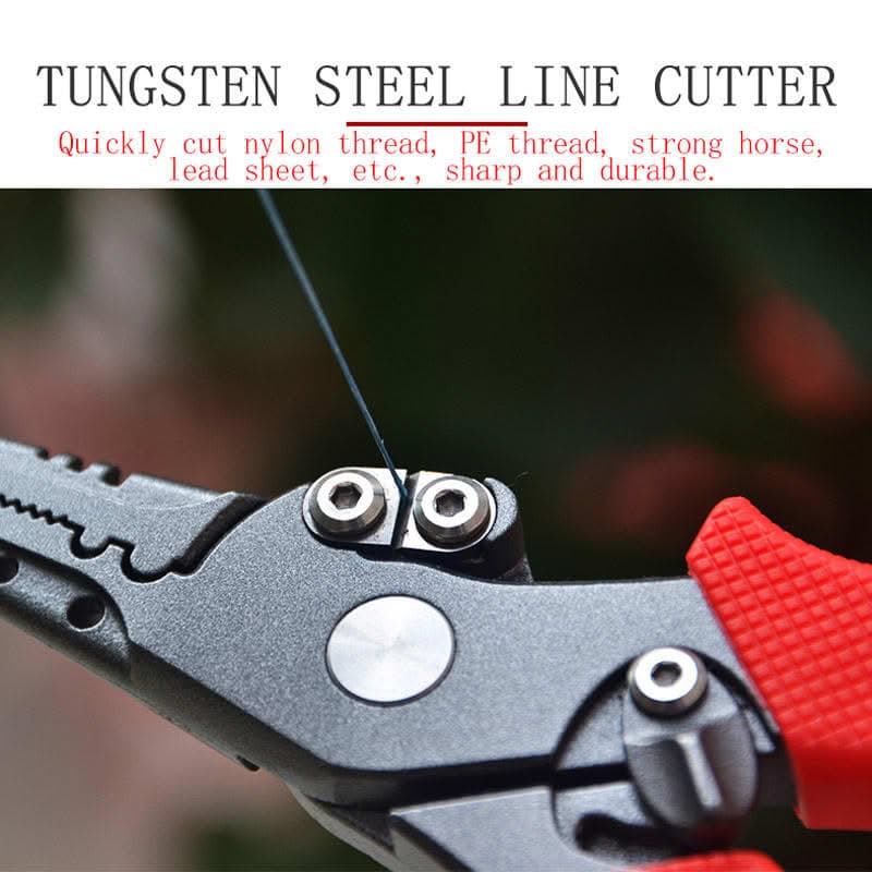 Safebros Tungsten Steel Multi-Tool Line Scissors Fish Pliers Fishing Tackle Braid Cutters 420 Stainless Steel Fishing Tools, Saltwater Resistant Fishing Gear, Tungsten Carbide