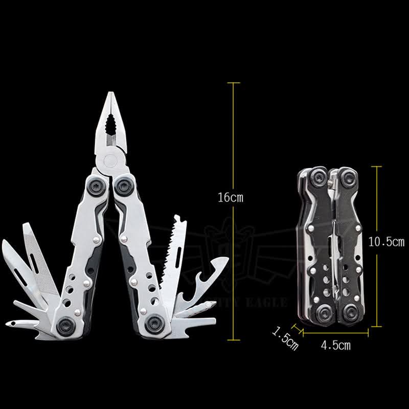 Safebros Multi-Functional Industrial Grade Stainless Steel Tool Kit Pocket Folding Pliers with Wire Cutter Screwdriver and Blade