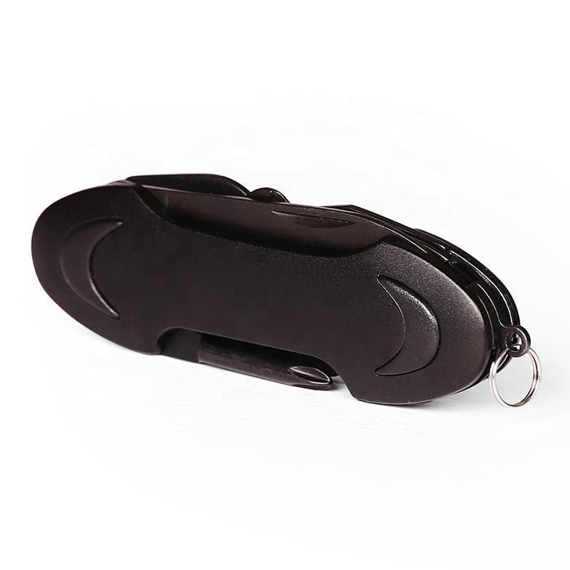 Safebros Titanium Black Mini Swiss Pocket Knife Keychain Comfort Grip Multi-Function Folding Blade Stainless Steel Material