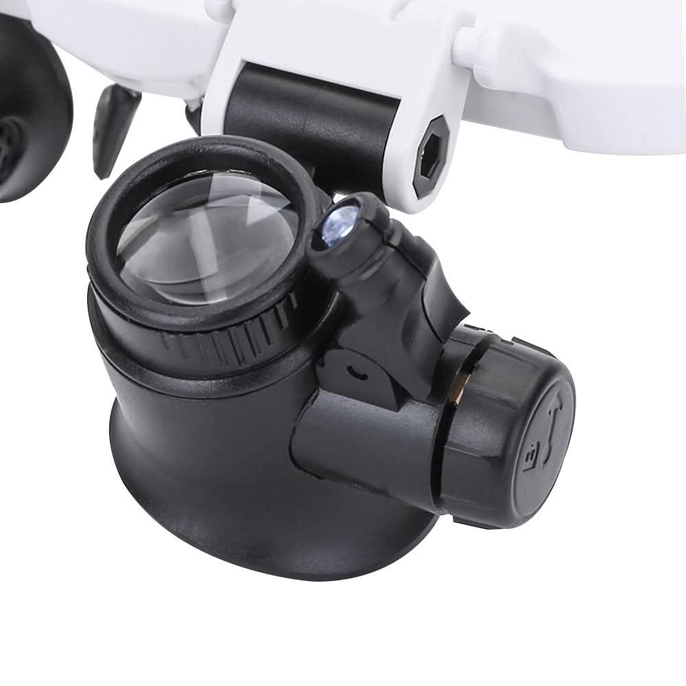Safebros Magnifying Glasses 8X 15X 23X Magnifier LED Headband Glass Eye Magnifying Repair Tool Watchmaking Jewelry Necklace Magnifier Glasses Beading Biology Loupe Microscope
