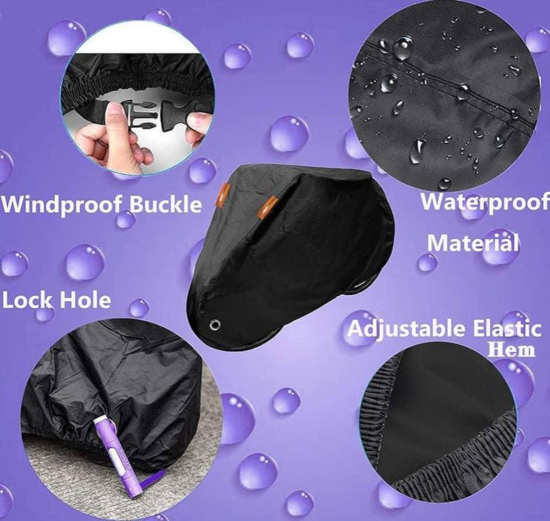 Spacebros Outdoor Waterproof Oxford Cloth Foldable Bicycle Covers Rain Dust Snow Wind Sun Resistant Protection for All Types of Bicycles