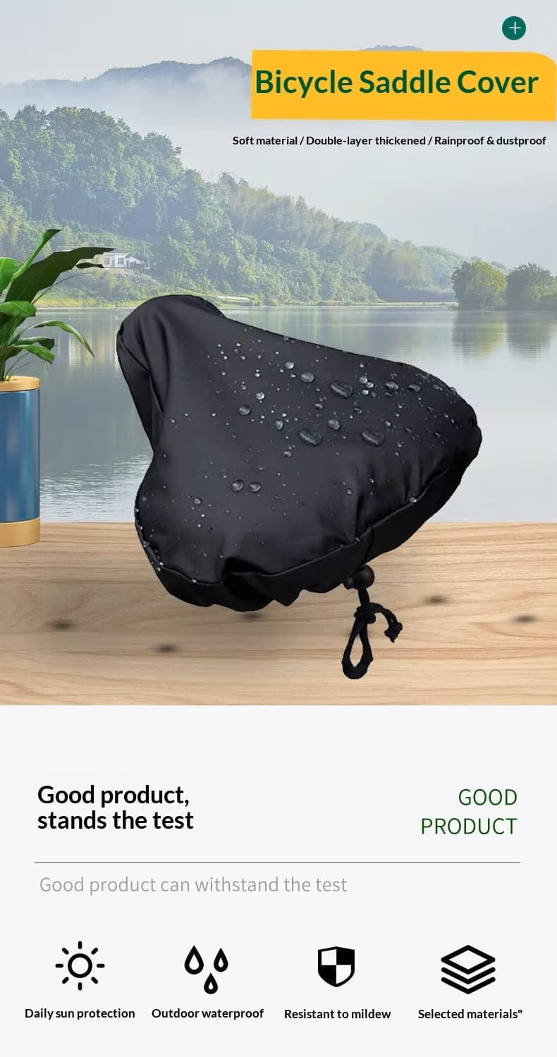 Safebros Waterproof Bicycle Saddle Rain Cover With Drawstring Closure for Mountain Bike and Road Bike Seat Protection Use