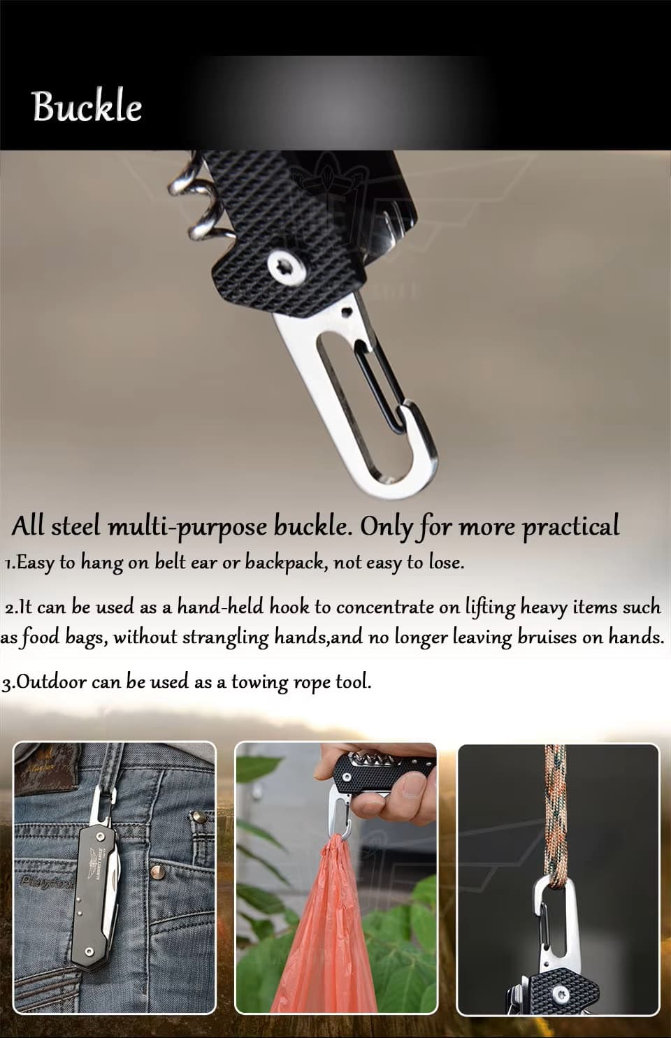 Safebros Hot Selling 3CR13 Stainless Steel Blade Mini Folding Knife Multi-Tool Swiss Knife Multitool Pocket camping and outdoor Model KE23
