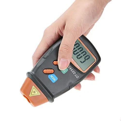 Safebros Tachometer RPM Tester,Handheld Speed Gun Photo Laser Tachometer Mph, Digital Tachometer, Small Engine DT-2234C+ Non-Contact LCD Photo Mini RPM Tester Meter