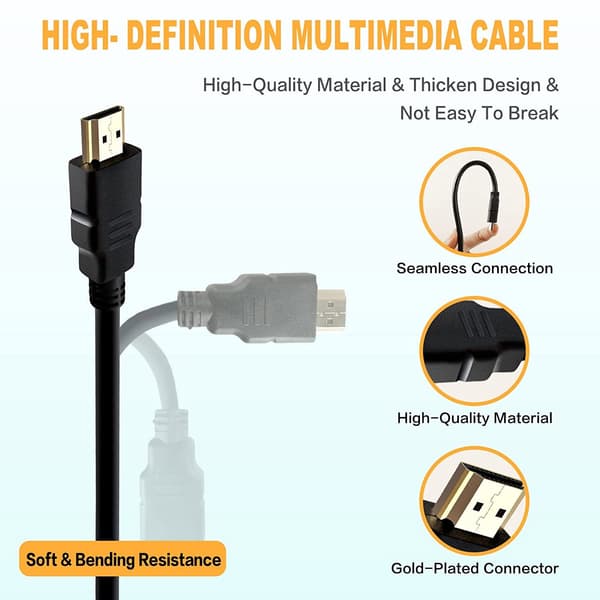 Nintendo Switch HDMI Cable - 1080P@60Hz Ultra High Speed HDMI to HDMI Cable, Ultra HD HDMI Cord Supports eARC Dynamic HDR, Compatible with TV Box, Laptops, PS5, PS4, Nintendo Switch