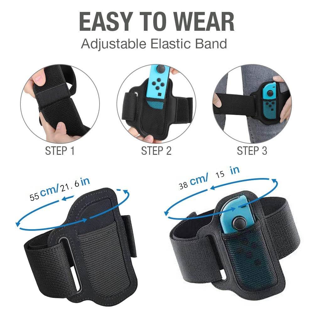 Leg Strap for Nintendo Switch Sports Play Soccer/Switch Ring Fit Adventure, for Joy Cons Switch OLED Model Controller Game Accessories,Adjustable Elastic Strap,Two Size for Adults & Children