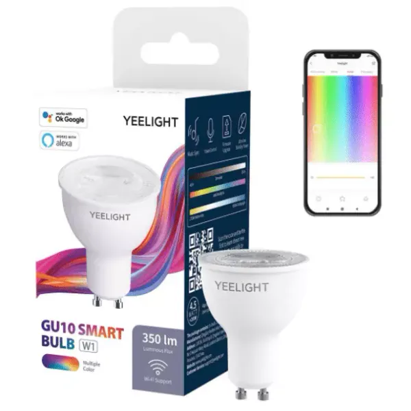 Yeelight GU10 Dimmable/Colorful Smart LED Bulb AC 220-240V 4.8W 2700K Work With Google Assistant Alexa Razer Chroma