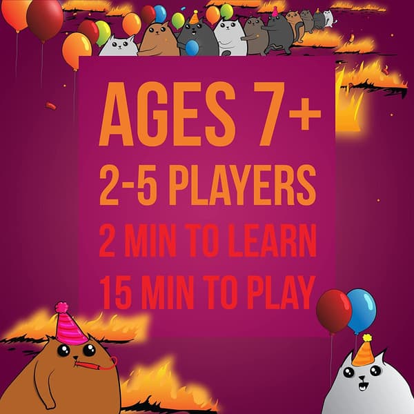 Exploding Kittens Party - A Russian Roulette Card Game, Easy Family-Friendly Party Games - Card Games for Adults, Teens & Kids - 2-10 Players