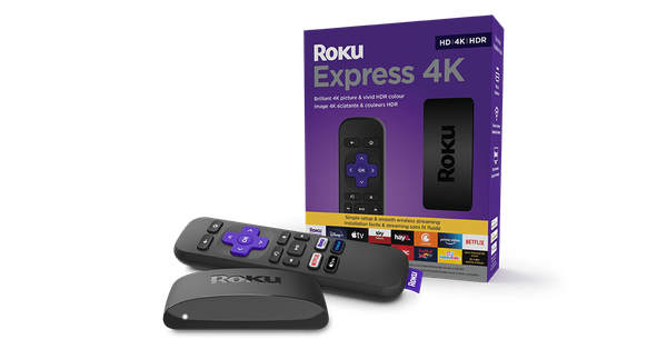 Roku Express 4K | Streaming Media Player HD/4K/HDR with Smooth Wireless Streaming and Roku Voice Remote with TV Controls, Includes HDMI Cable