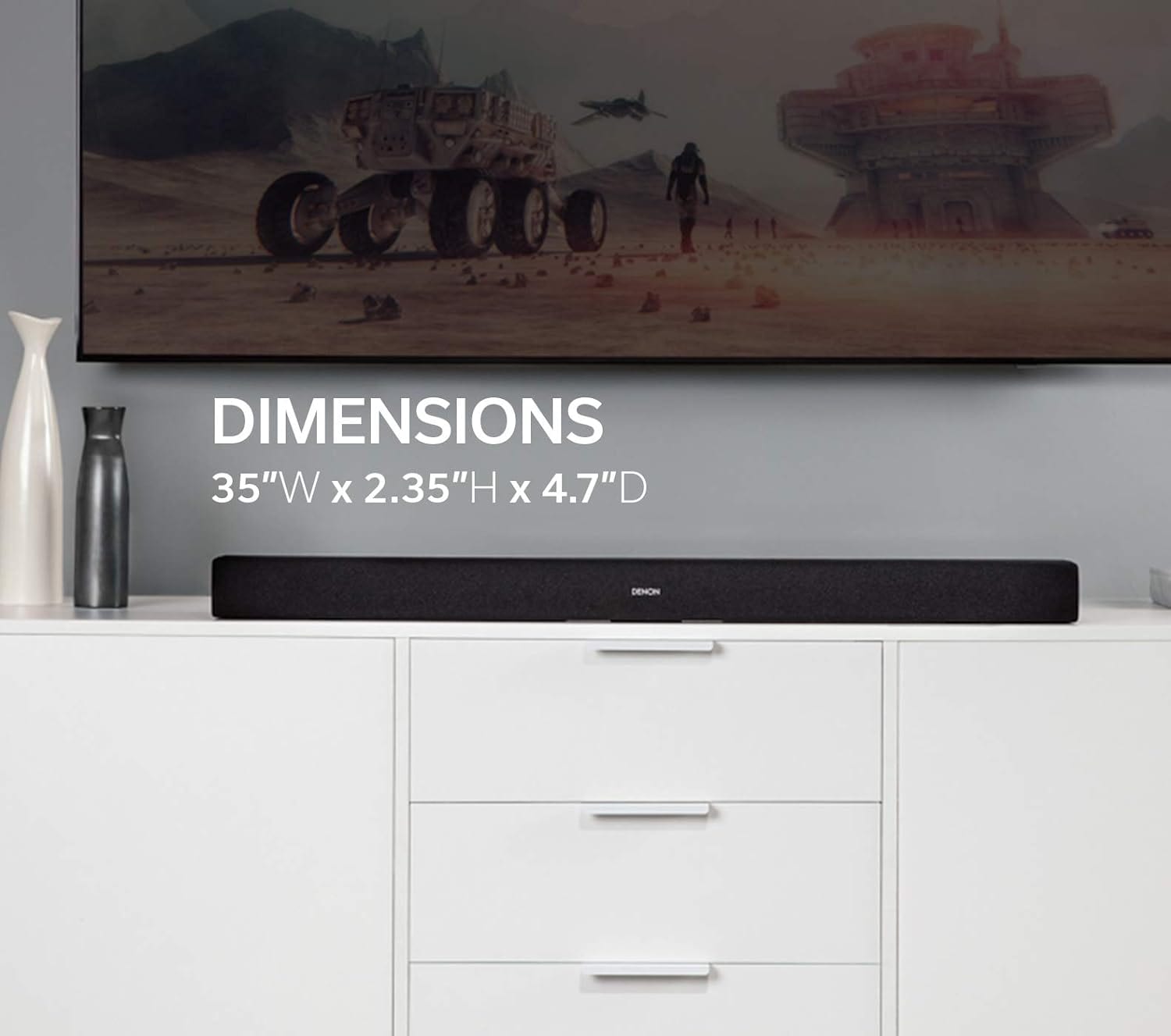 Denon DHT-S216 Home Theater Soundbar, Virtual Surround Sound, HDMI ARC, HD, 4K & Bluetooth Compatible, Low-Profile Design, Crystal Clear Dialogue
