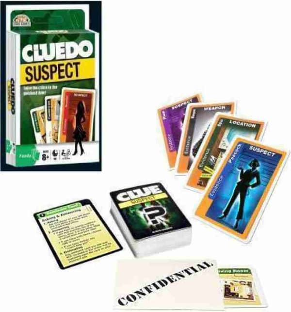 Cluedo Suspect Card Game with 86 Cards and Manual for Kids (Above 8 Years) and Adults | Multiplayer (3-4 Players) (Also known as Clue Suspect)