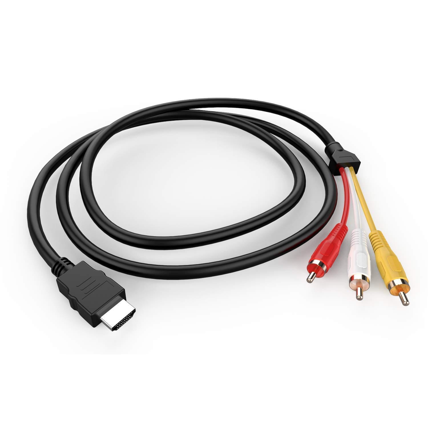 HDMI to RCA Cable, 1080P - HDMI Male to 3-RCA Video Audio AV Cable Connector Adapter Transmitter for TV HDTV DVD