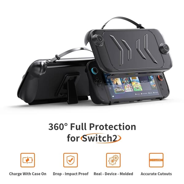 Nintendo Switch 2 Removable TPU Cover Protective Carry Case with Bracket for Switch 2 NS2 Accessories - JYS