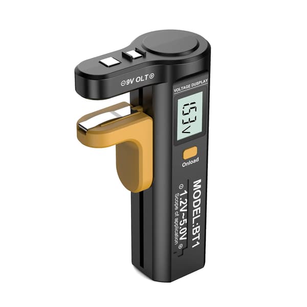 Battery Tester Checker,LCD Digital Display Battery Voltage Detector,Universal Battery Checker for AA AAA C D 9V Battery 1.2V-5.0V