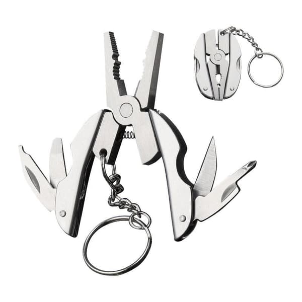Mini Multitool Keychain Set - Multifunctional All In One Pocket Tool - 6-in-1, Plier, Wire Strippers, Phillips Screwdriver, Knife, File & Flat, With Carry case