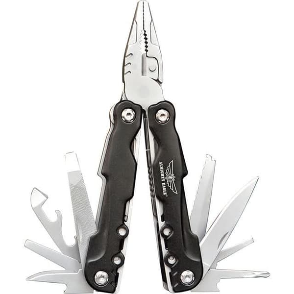 Safebros Multitool 17-in-1 Stainless Steel Multi Tool with Pocket Knife Needle Nose Pliers Bottle Opener Screwdriver Self-Locking Professional Multi-Tool for Outdoor Survival Gifts for Men
