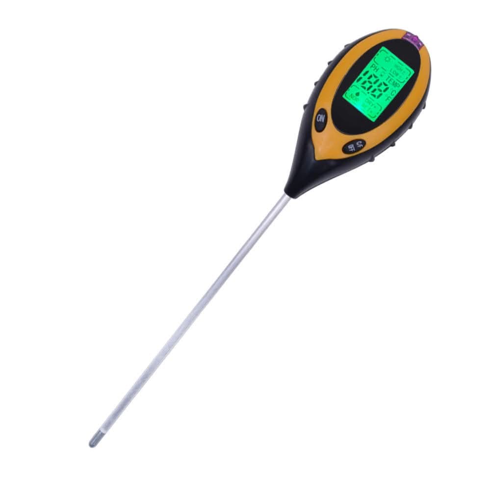 Safebros Soil Meter, pH Meter, 4-in-1 Digital Plant Soil Moisture Meter with pH Temperature/Humidity/Light for Gardening, Lawn, Agriculture, Outdoor Indoor Plants
