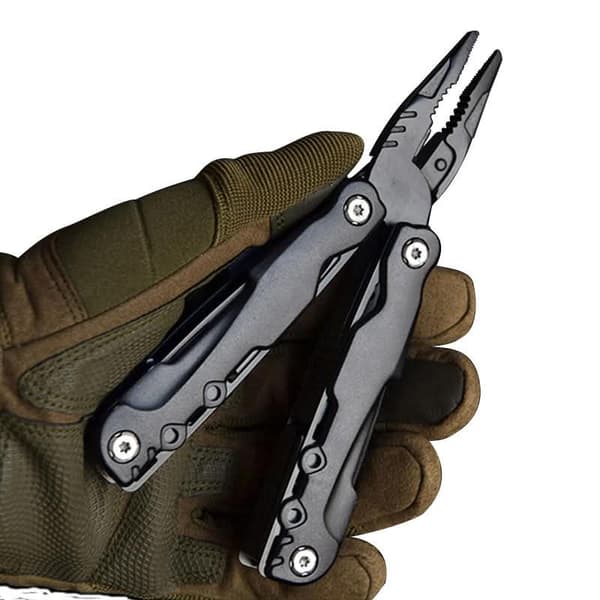 Safebros Multitool 17-in-1 Stainless Steel Multi Tool with Pocket Knife Needle Nose Pliers Bottle Opener Screwdriver Self-Locking Professional Multi-Tool for Outdoor Survival Gifts for Men