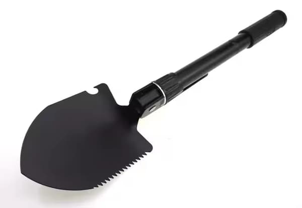 Safebros Small Portable Industrial Grade Multi-Function Folding Snow & Garden Shovel with Squared Blade for Self-Defense and Outdoor Camping Use