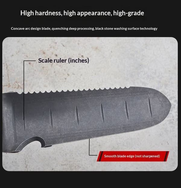 ALMIGHTY EAGLE Outdoor Hand Shovel Knife Stainless Steel Multifunctional Garden Shovel Wooden Handle 12" Size 100-110 Blade Angle Snow