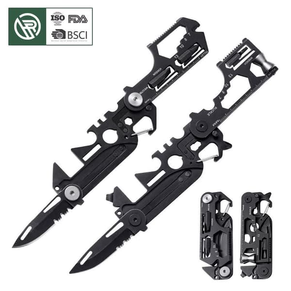 Safebros Pocket Swiss Stainless Steel Multitool Portable Credit Card Tool Survival & Emergencies for Camping Hiking