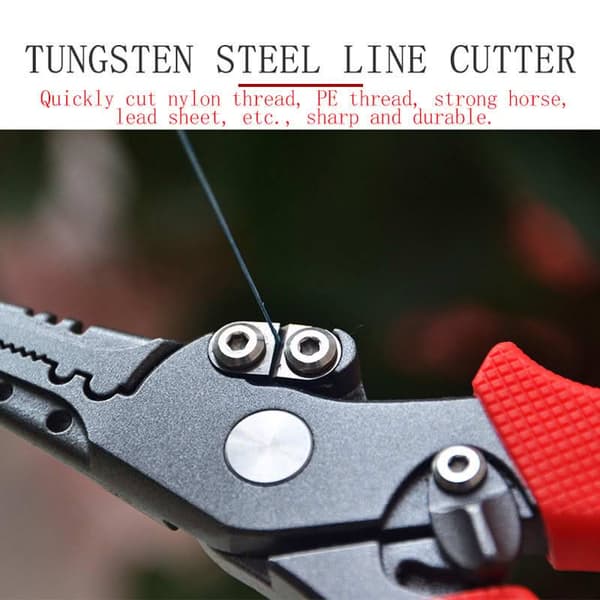 Safebros Tungsten Steel Multi-Tool Line Scissors Fish Pliers Fishing Tackle Braid Cutters 420 Stainless Steel Fishing Tools, Saltwater Resistant Fishing Gear, Tungsten Carbide