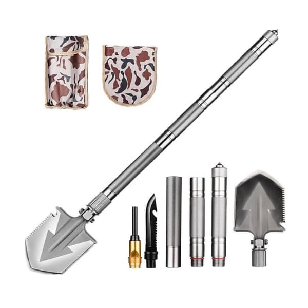 Safebros Folding Shovel Multi-Functional Camping Survival Tool with Carrying Bag for Digging, Trenching, Hiking, Gardening, Emergency, Outdoor Activities