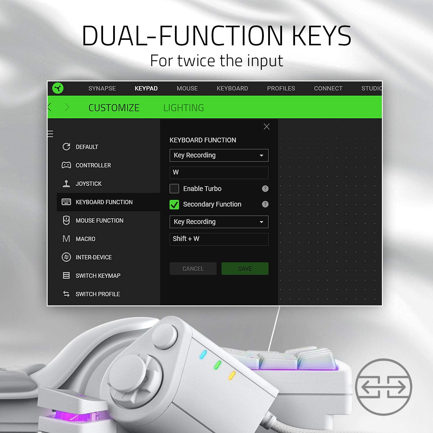 RAZER TARTARUS V2: 32 Progammable Keys - Detachable Palm Rest - Razer Mecha-Membrane Mid-Height Keys-Gaming Keypad