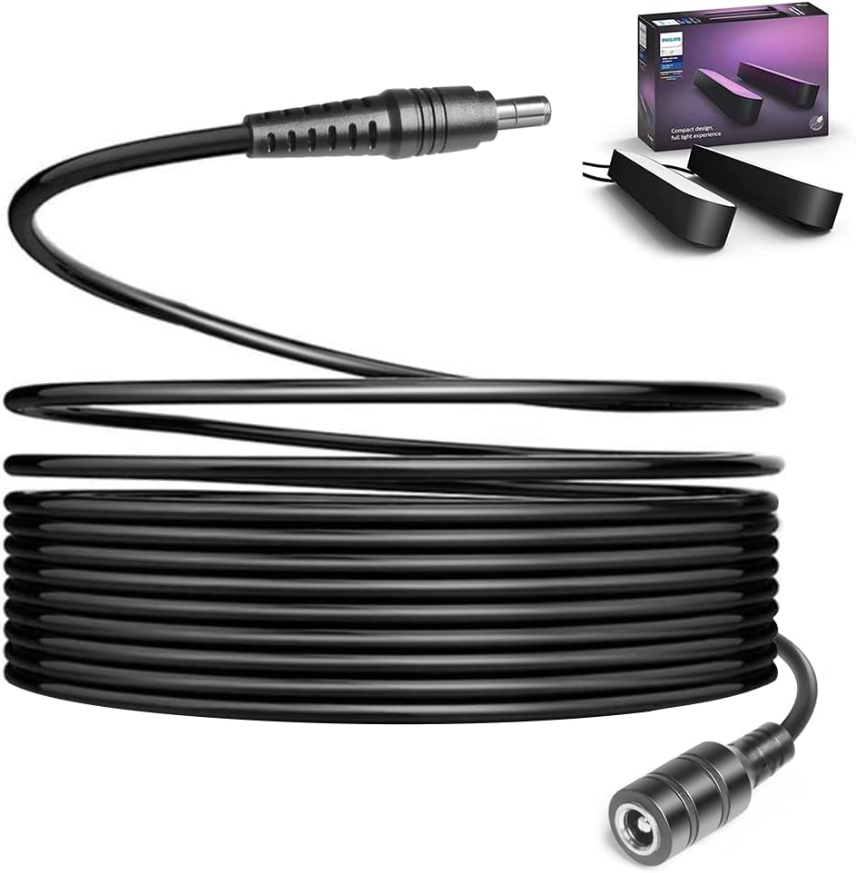 Philips Hue 16-Foot Extension Cable for Philips Hue Play Light Bar, Black - 1 Pack - Power Supply Not Included