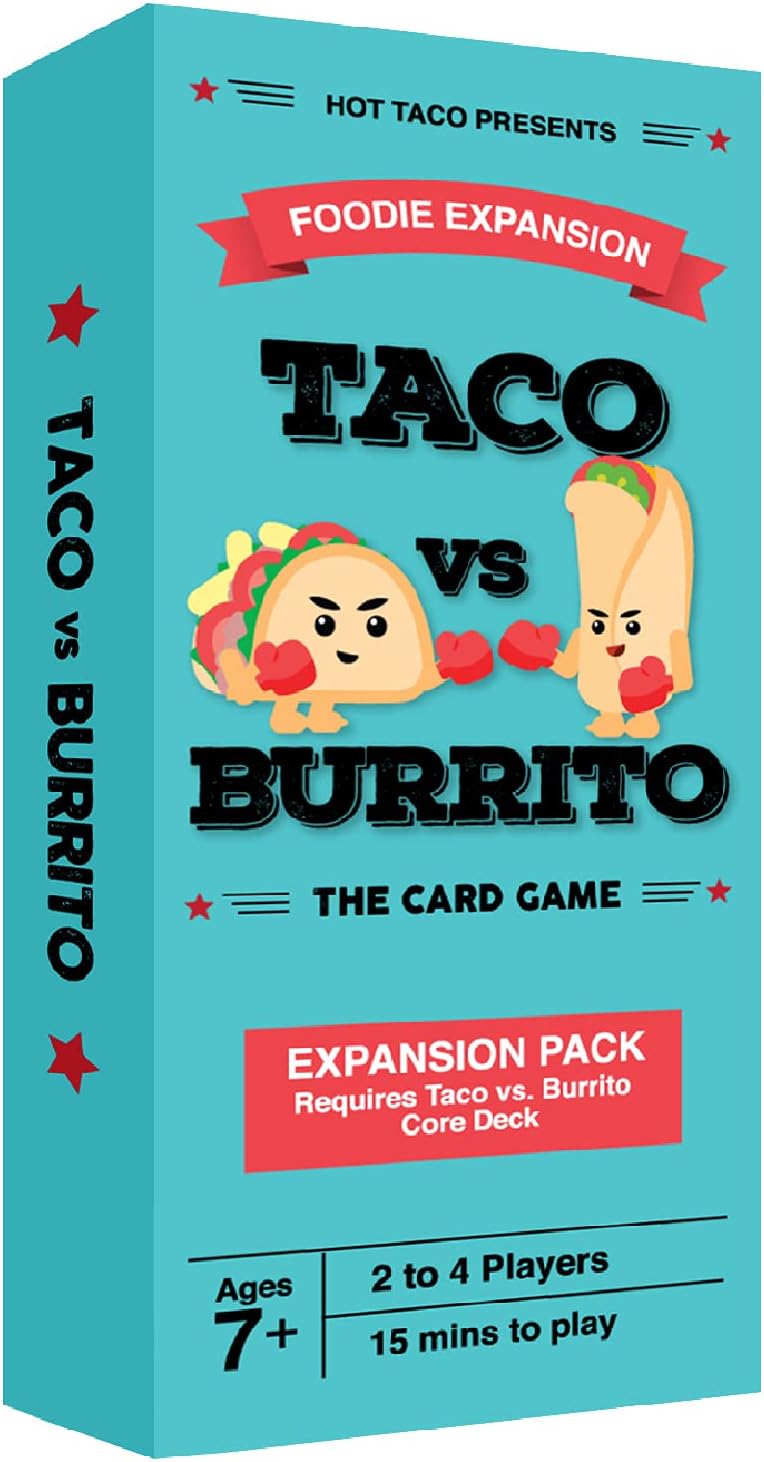 Taco vs Burrito Foodie Edition Expansion Pack - Requires Taco vs Burrito Core Game- Card Game for Families, Friends, Adults, Teens & Kids