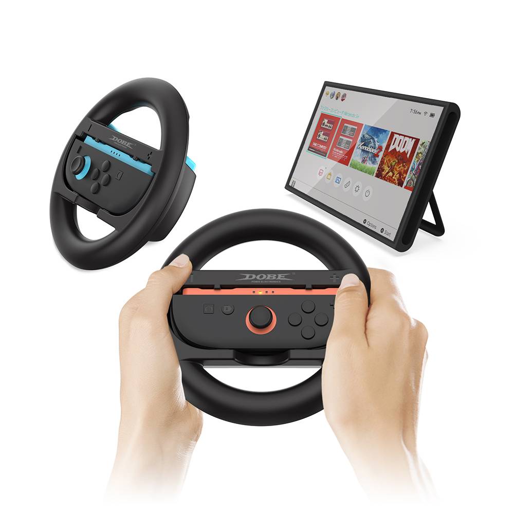 Full Racing Steering Wheel For Nintendo Switch 2 - Driving Joy-Con Controller Grip Holder For NS2 - Dobe