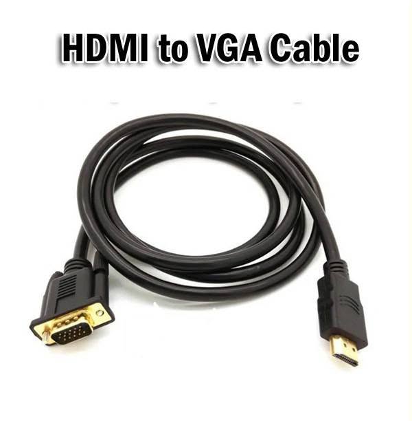 HDMI to VGA Adapter Cable 6ft, Gold-Plated Connectors - Compatible with Laptop, Monitor, Projector, TV, Xbox, Roku